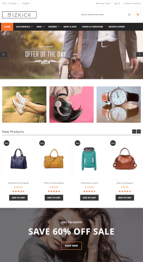 Free Magento Theme Bizkick