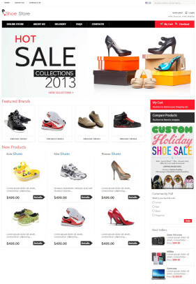 Free Magento Theme Shoe store