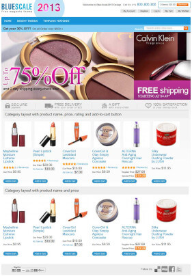 Free Magento Theme BlueScale2013